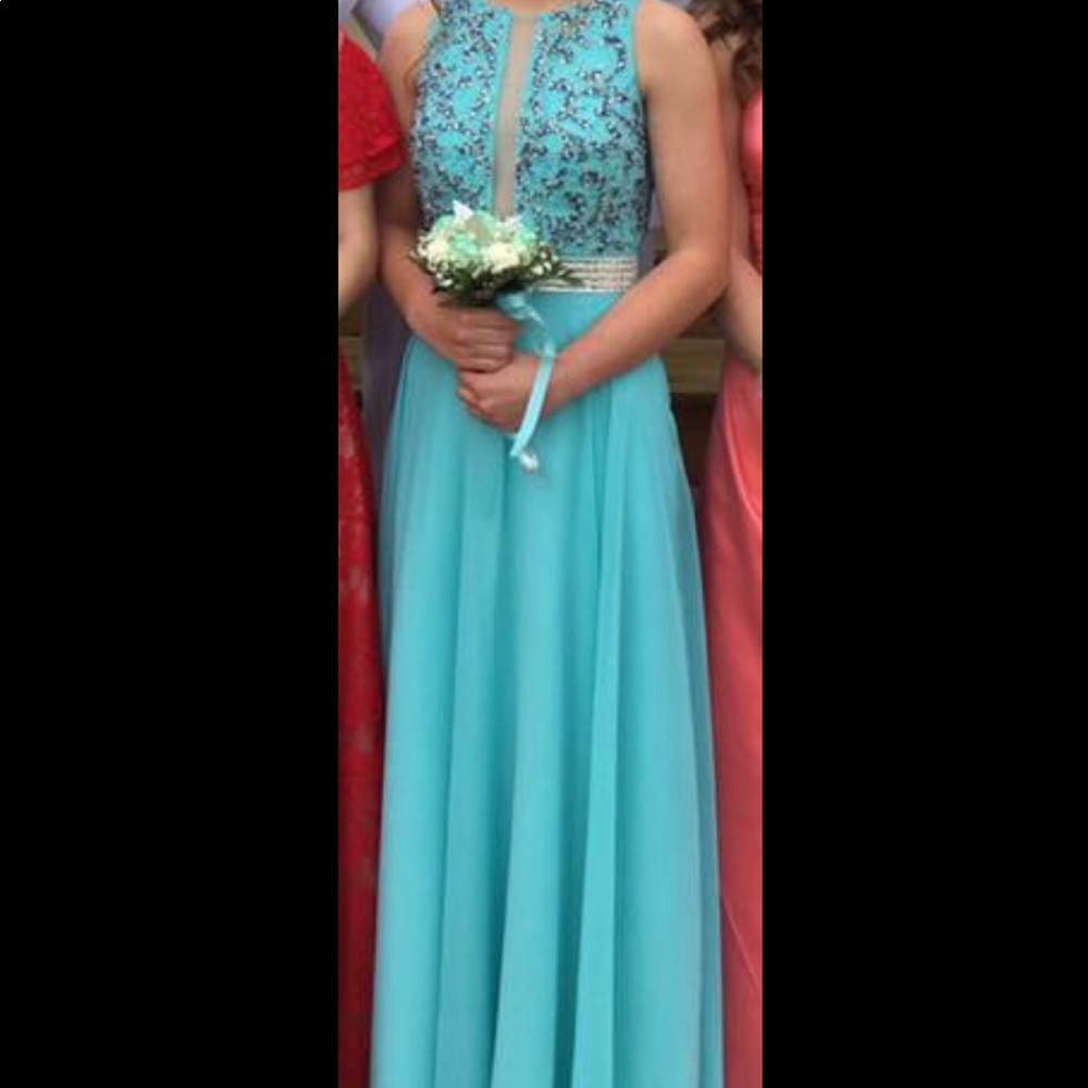 Aqua/ teal prom dress
